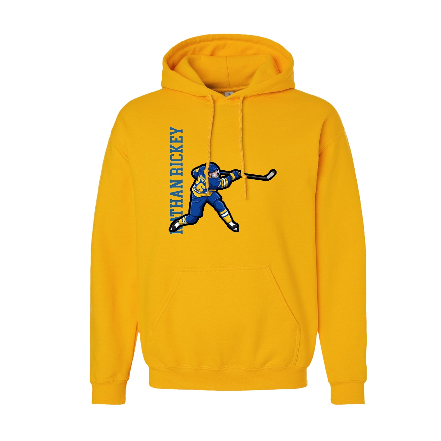 Hoodie — Name Vertical in Gold