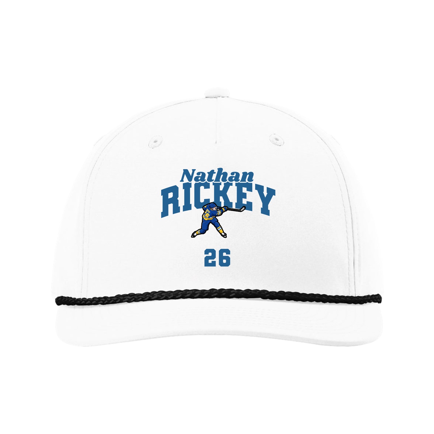 Five-Panel Classic Rope Cap — Signature Arch in White