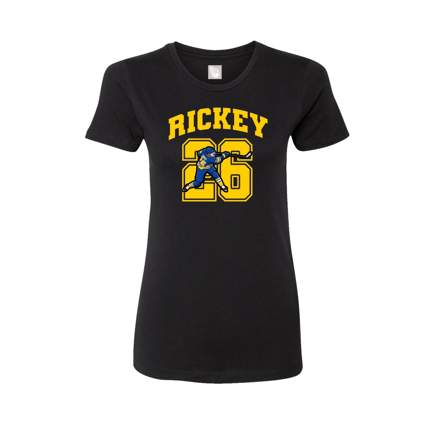 Fitted Women's Tee — Number in Black