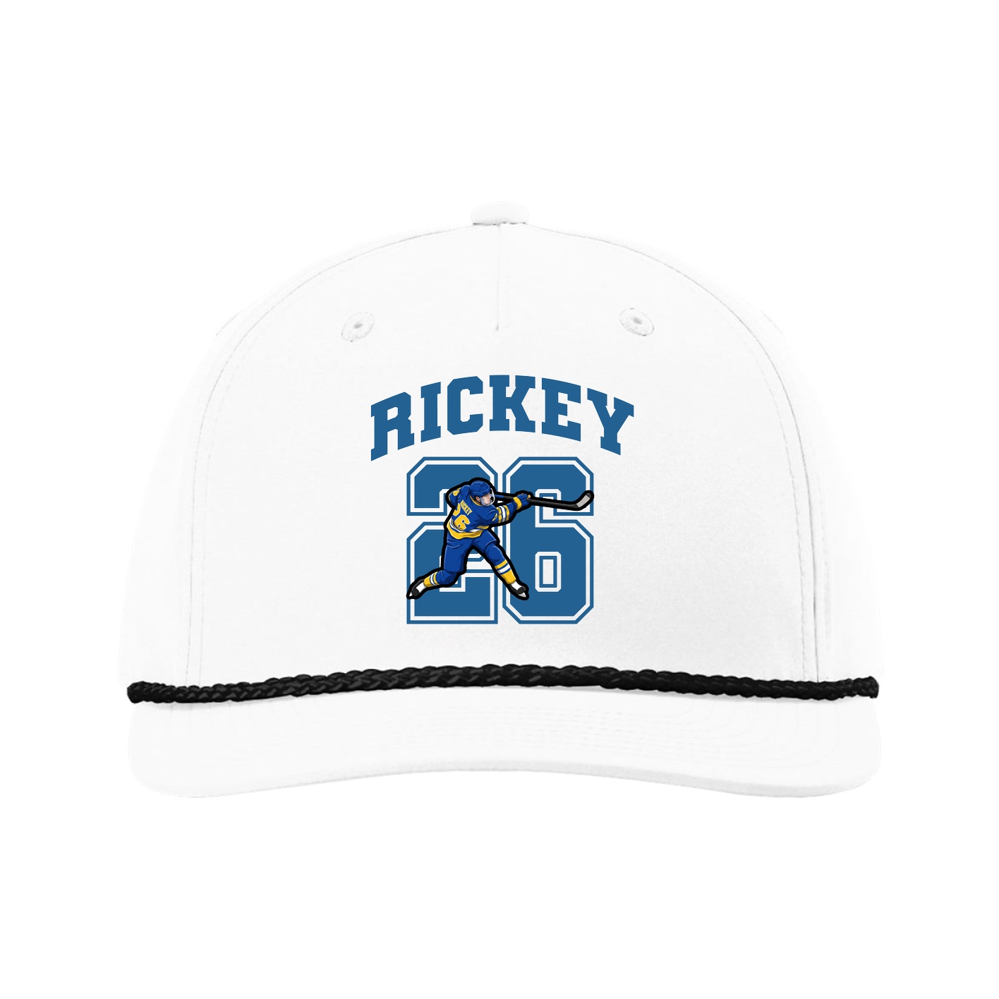 Five-Panel Classic Rope Cap — Number in White