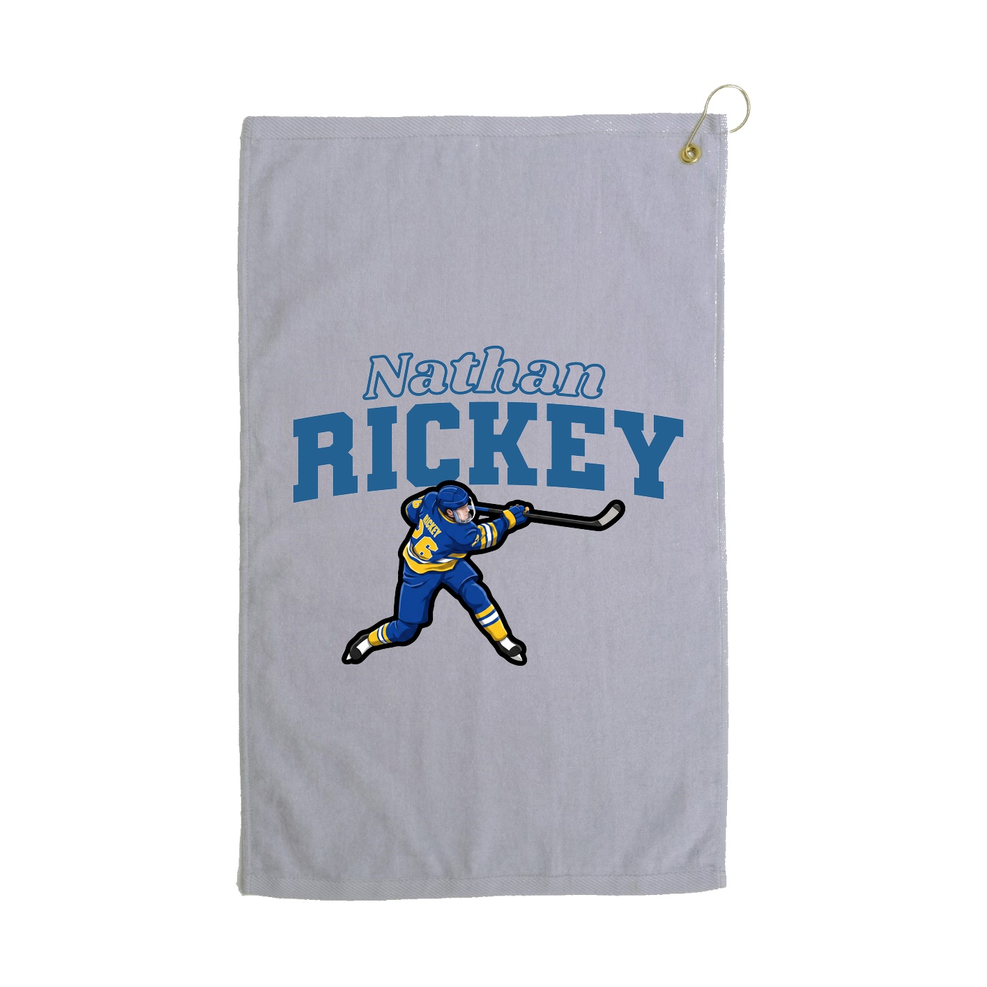 Golf Towel — Name Arch in Grey