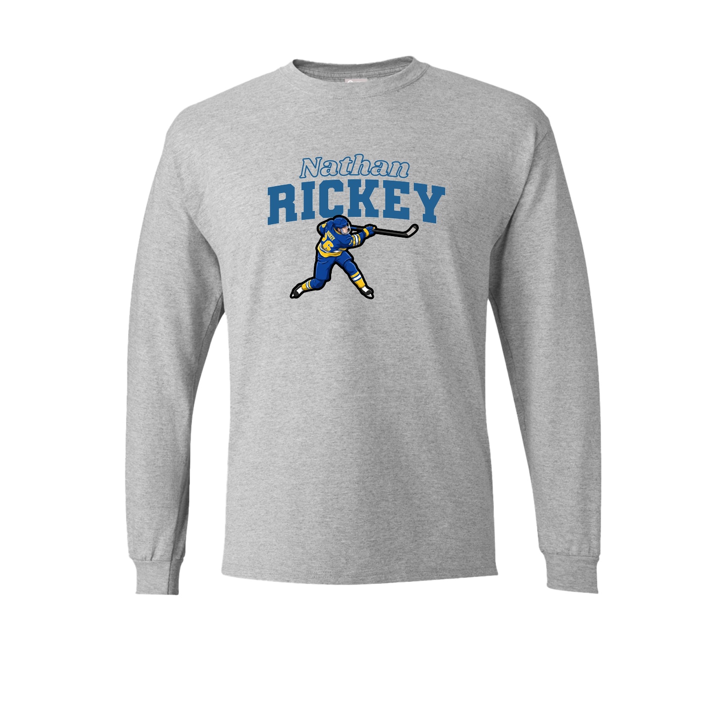Long Sleeve Tee — Name Arch in Grey