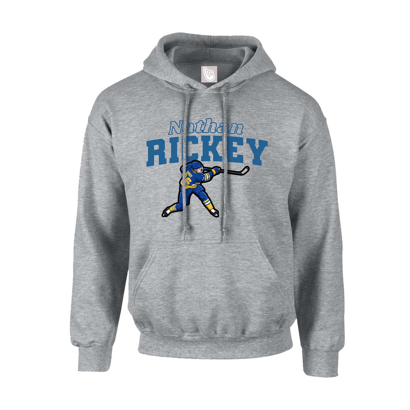 Youth Hoodie — Name Arch in Grey