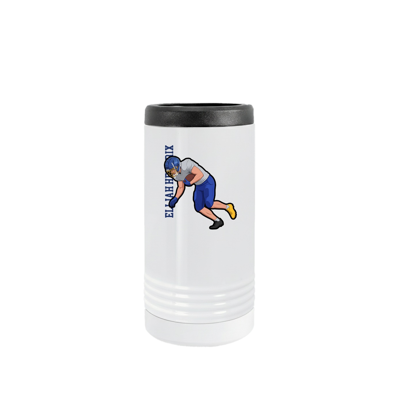 Slim Beverage Holder — Name Vertical in White