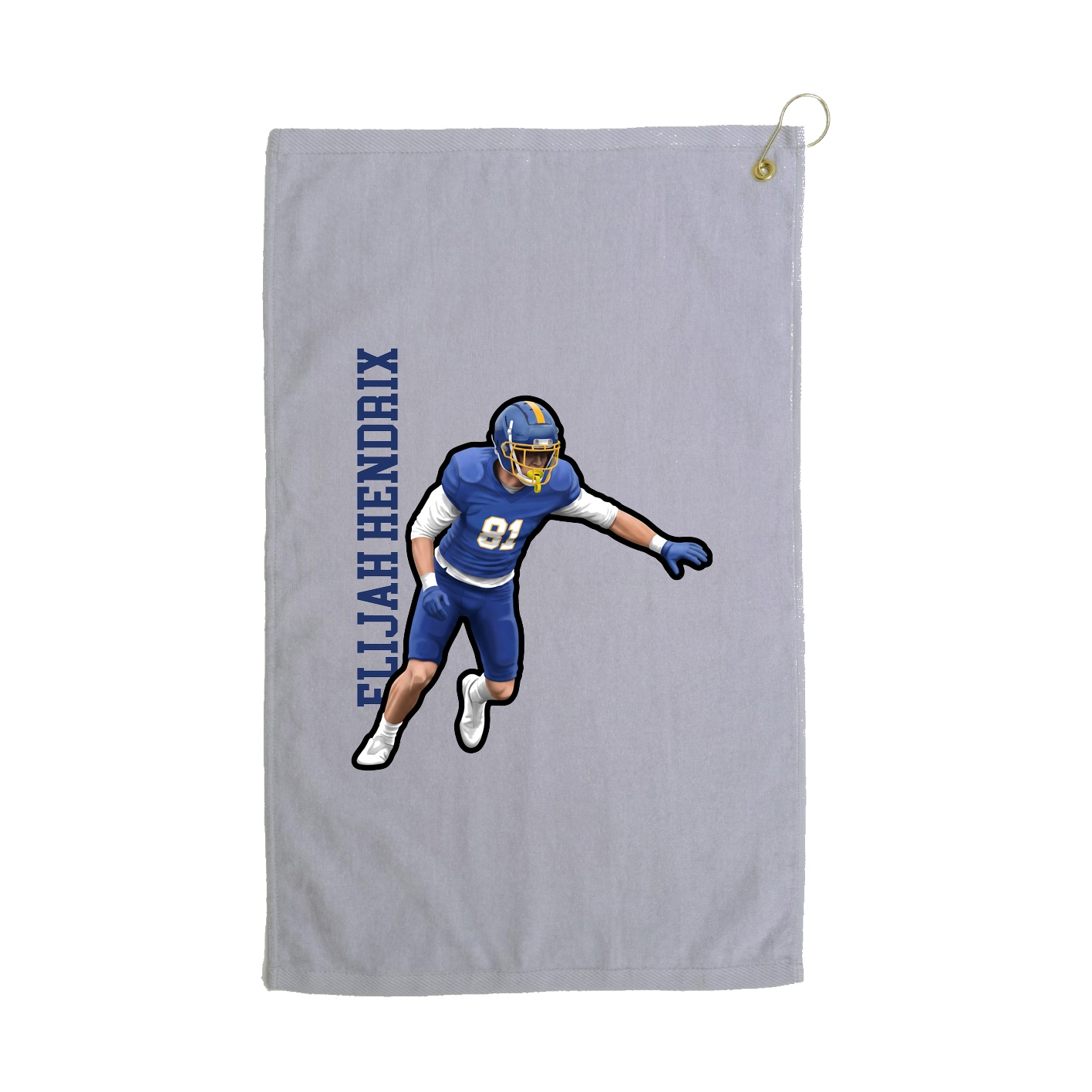 Golf Towel — Name Vertical in Grey