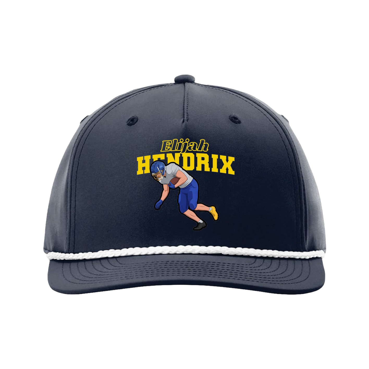 Five-Panel Classic Rope Cap — Name Arch in Navy