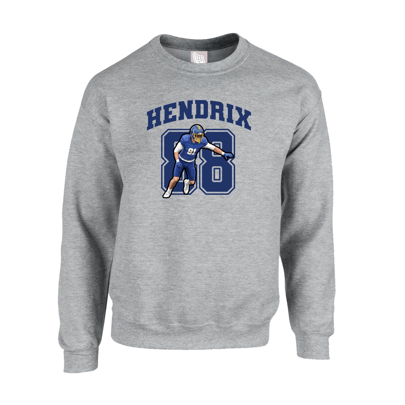 Fleece Crew — Number in Grey