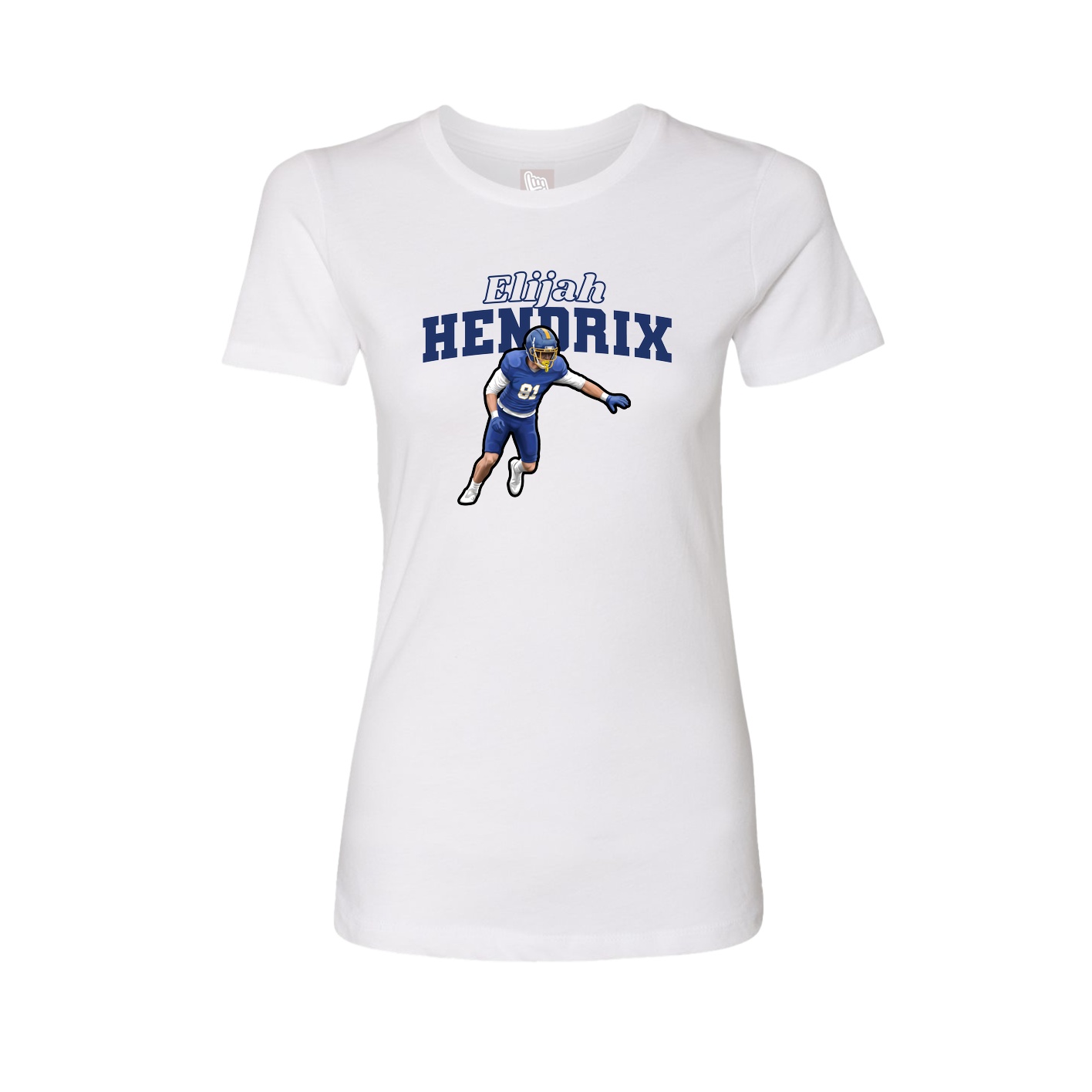 Fitted Women's Tee — Name Arch in White
