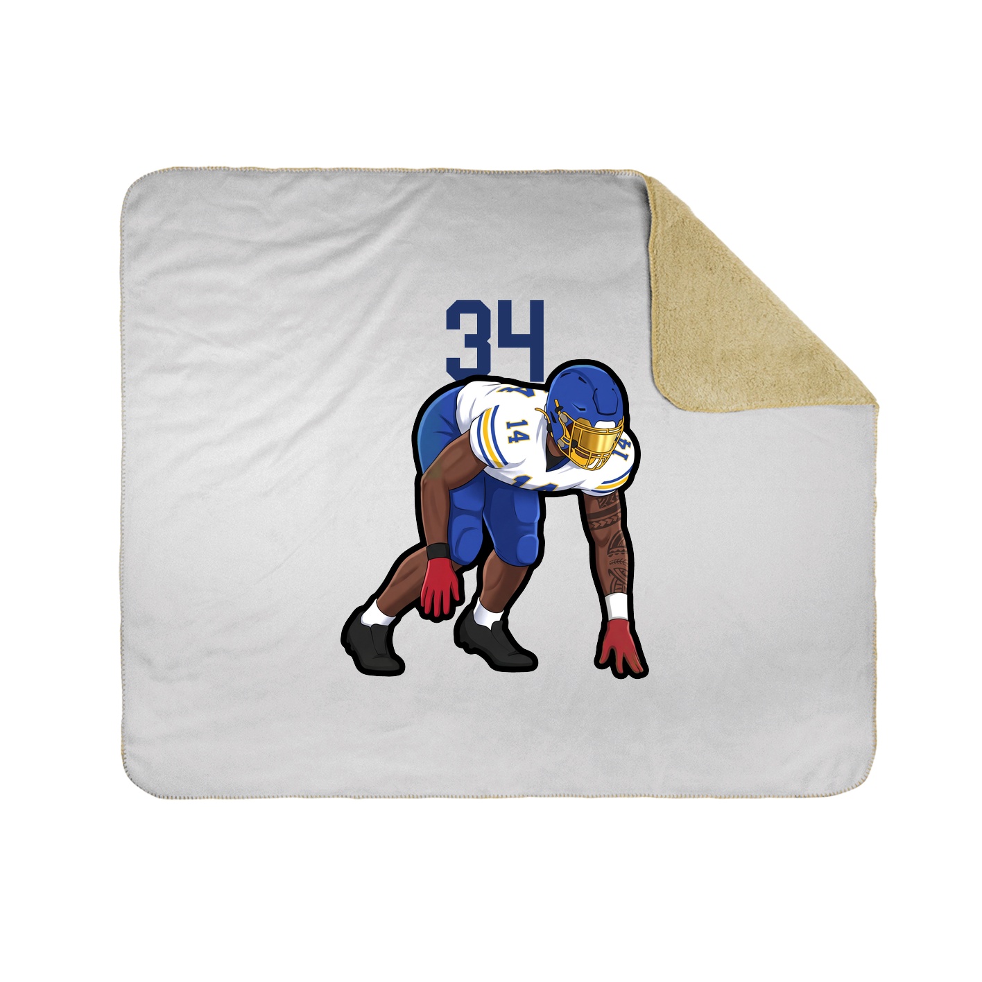 Throw Blanket — Number Top in White