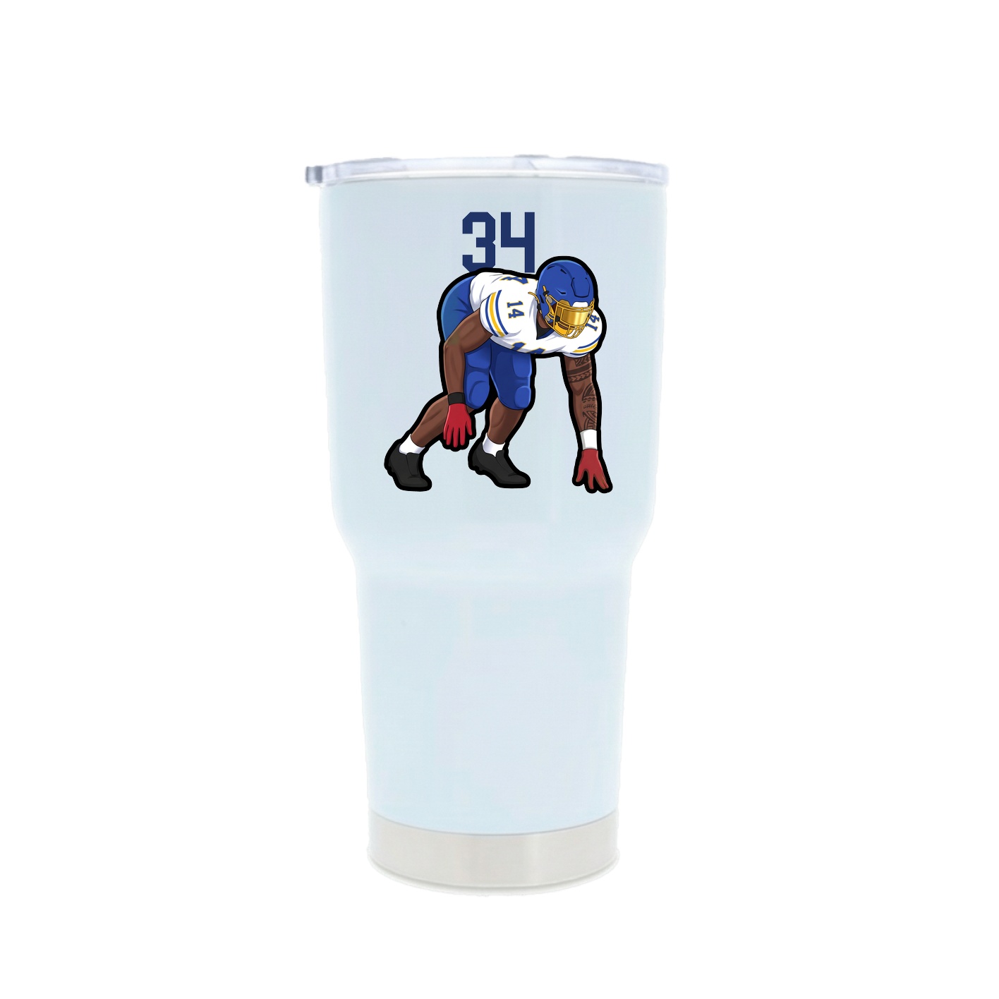 30oz Stainless Steel Tumbler — Number Top in White