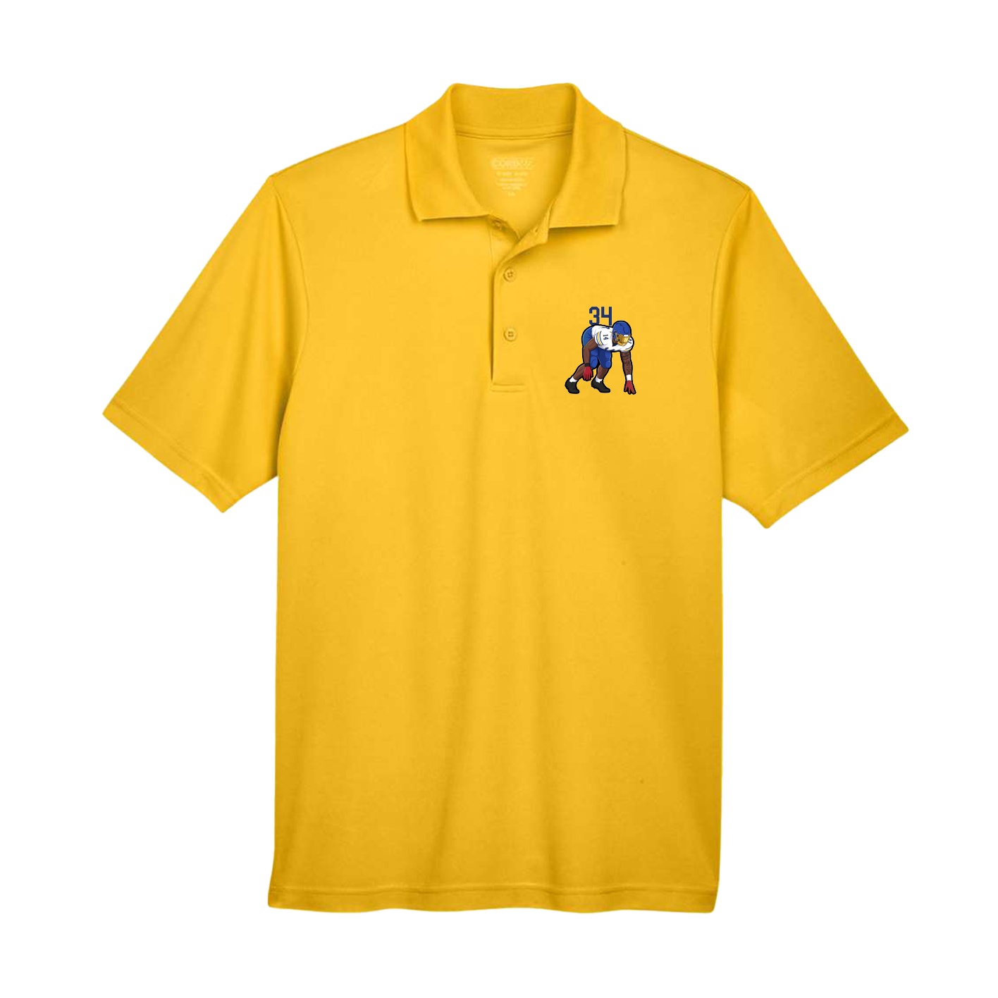 Performance Polo — Number Top in Gold