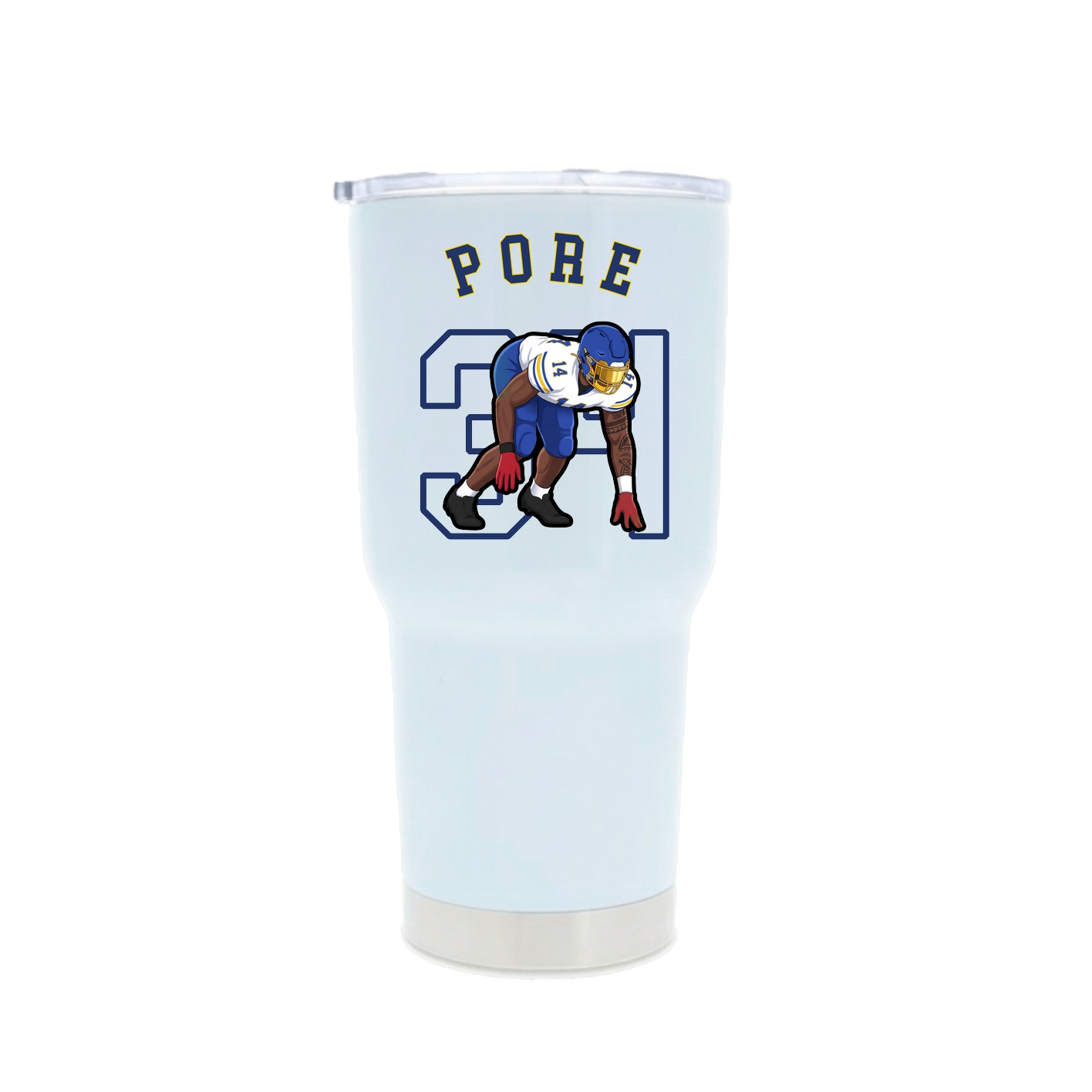 30oz Stainless Steel Tumbler — Shirsey Arch in White
