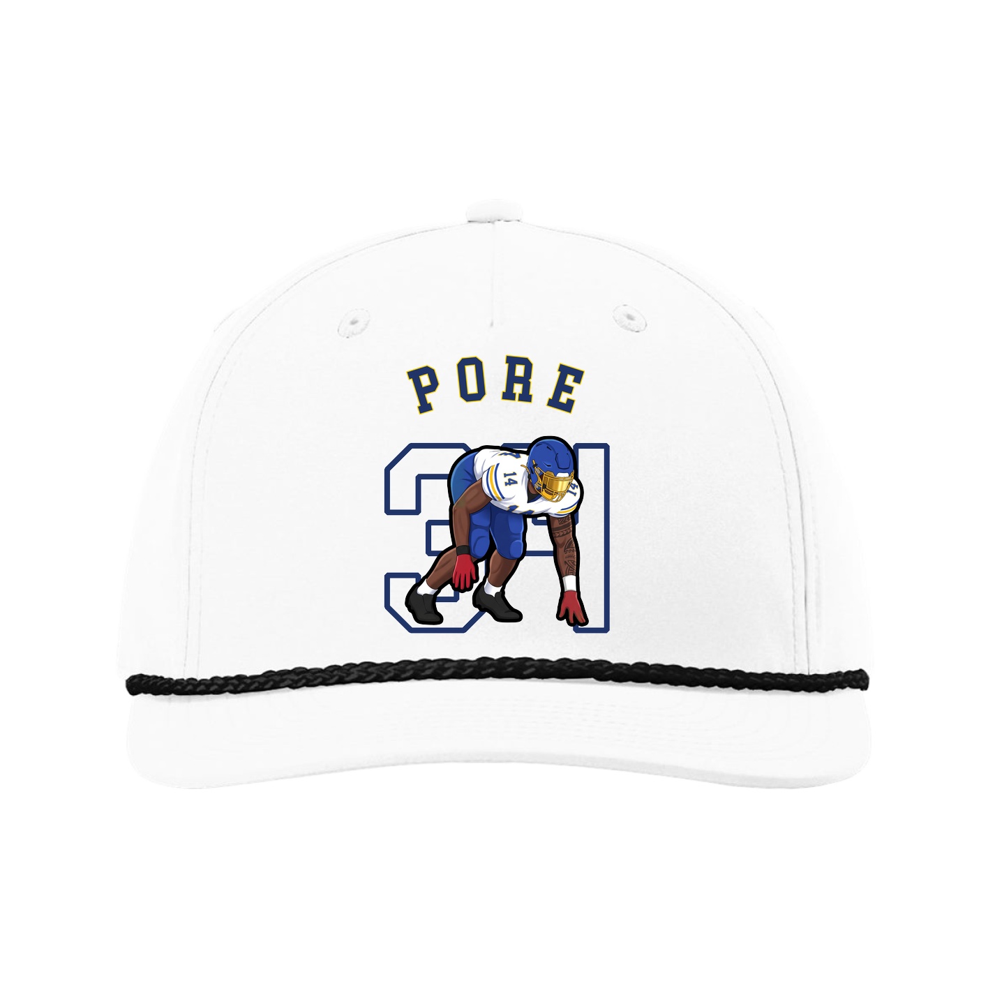 Five-Panel Classic Rope Cap — Shirsey Arch in White