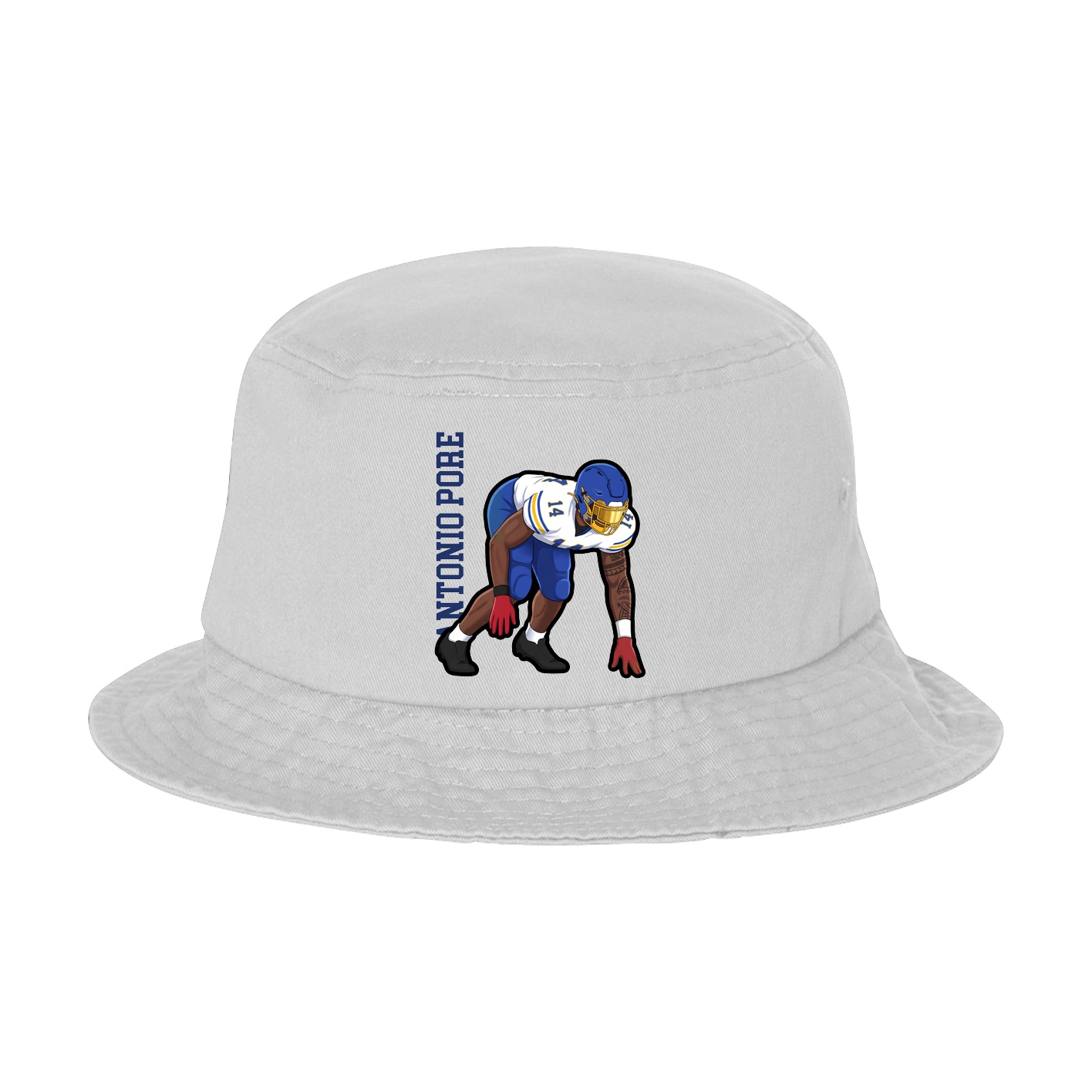 Bucket Cap — Name Vertical in White