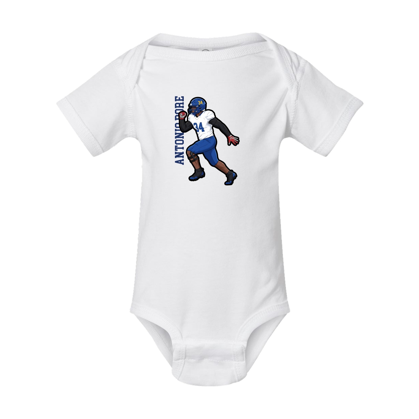 Baby Onesie — Name Vertical in White