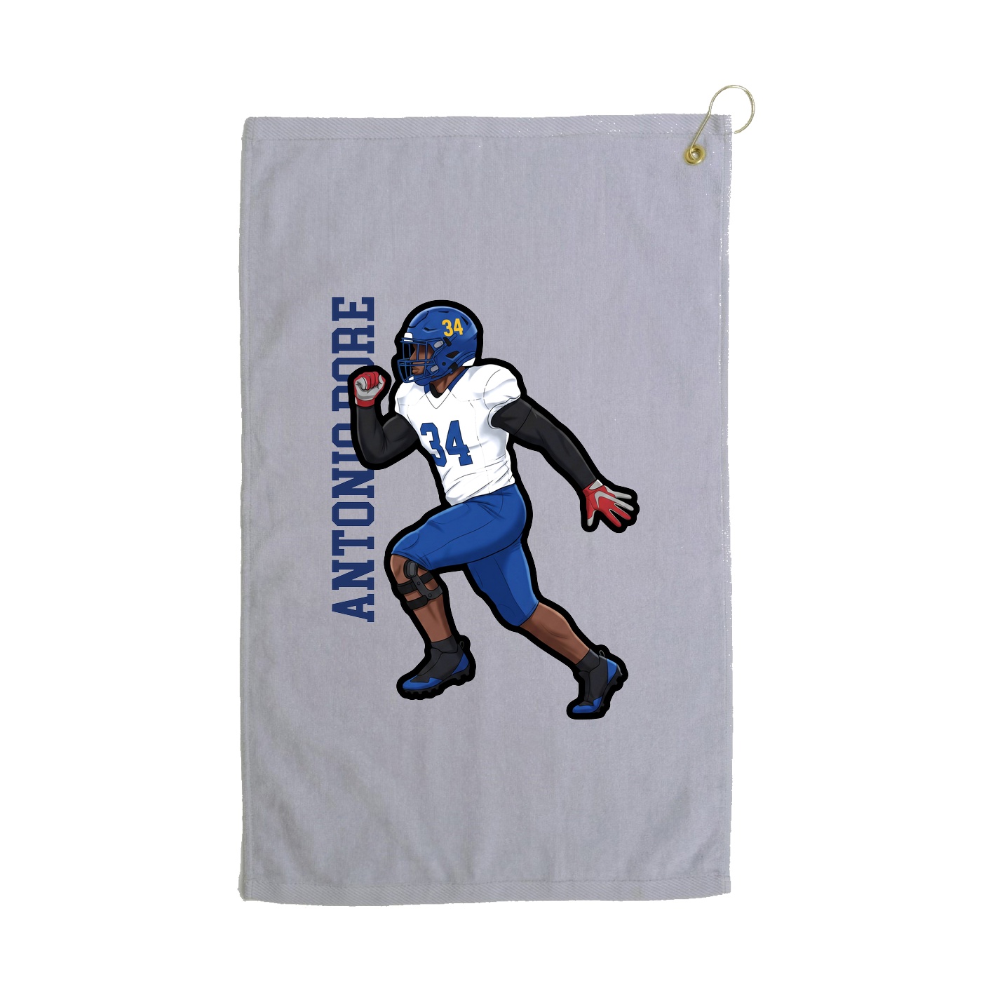 Golf Towel — Name Vertical in Grey