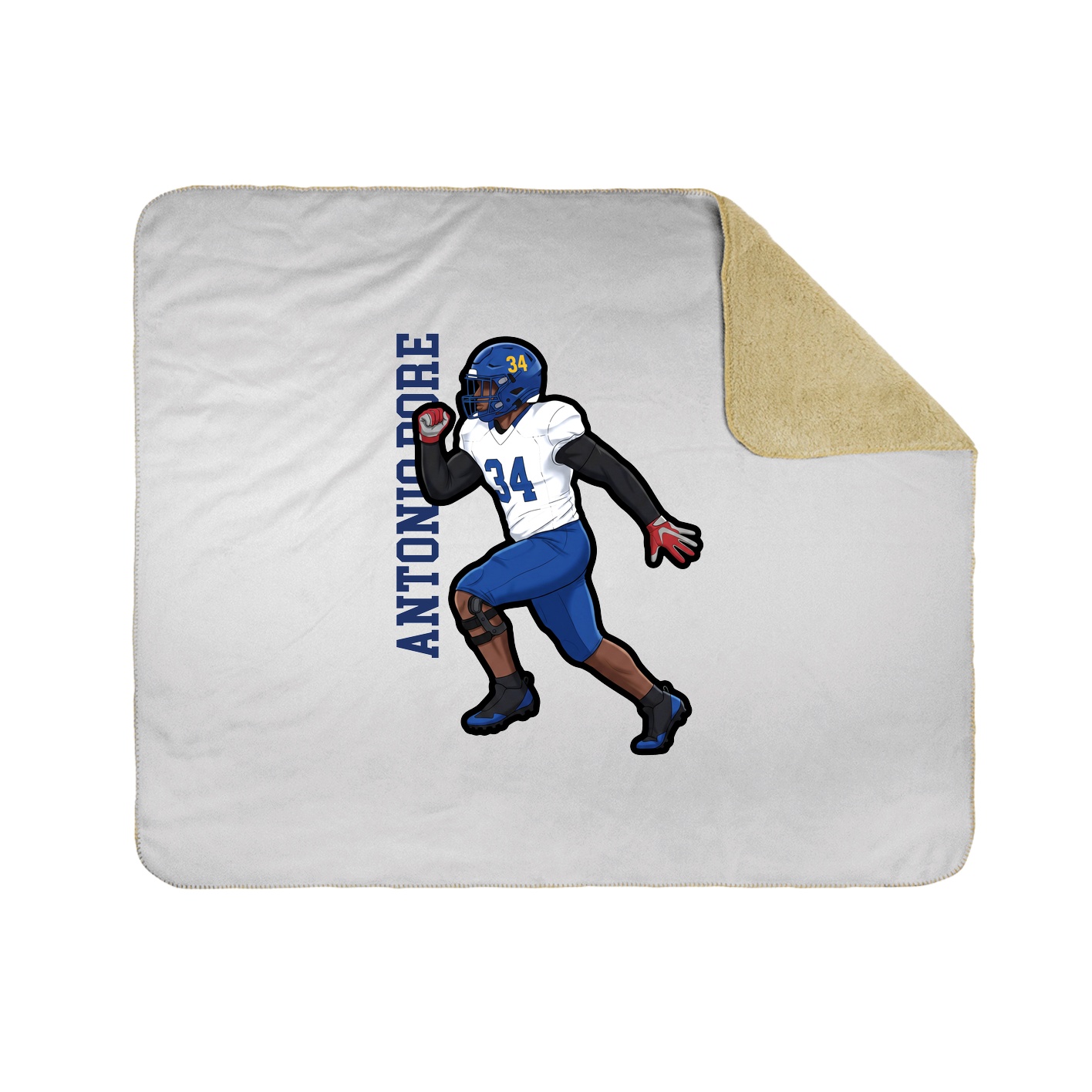 Throw Blanket — Name Vertical in White