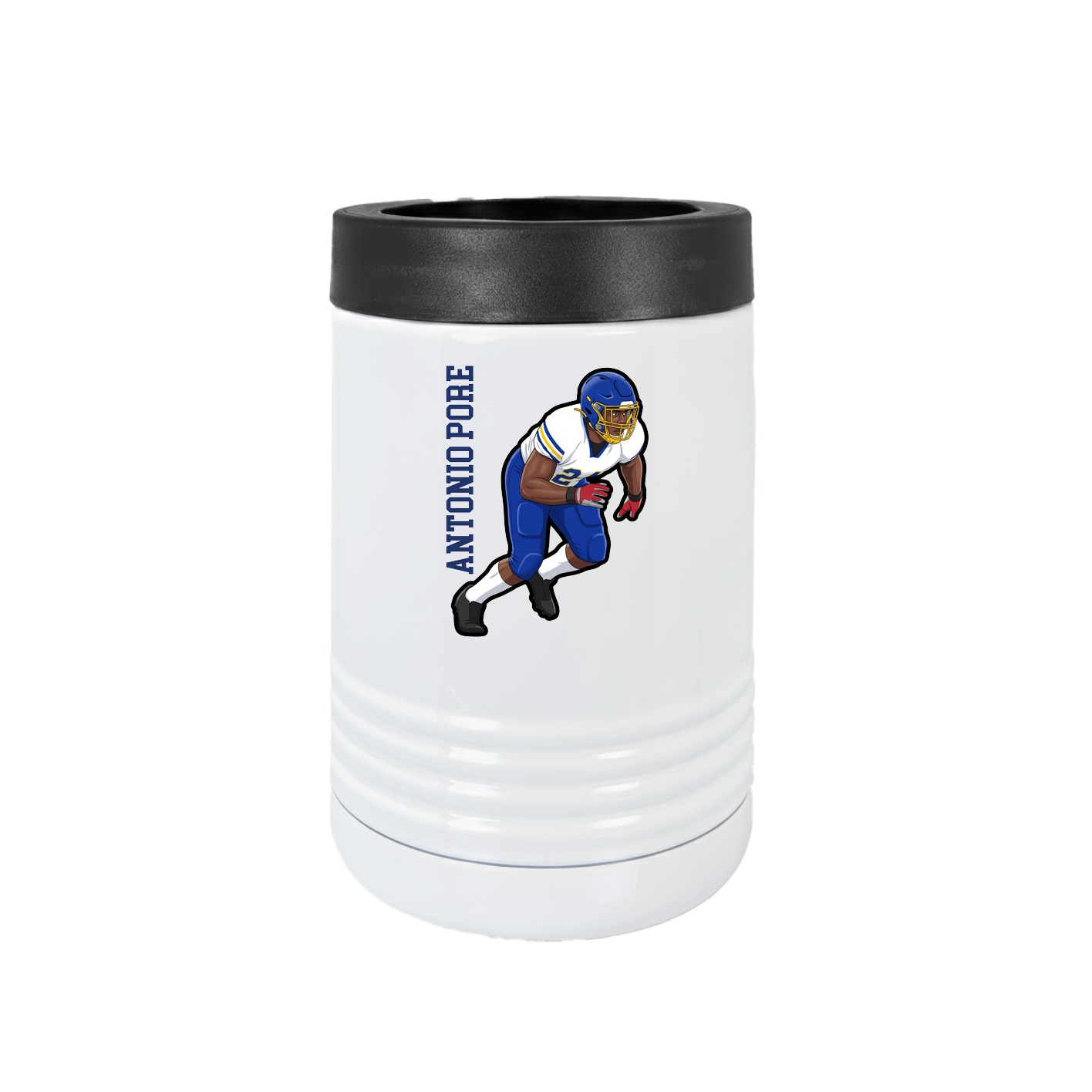 Beverage Holder — Name Vertical in White