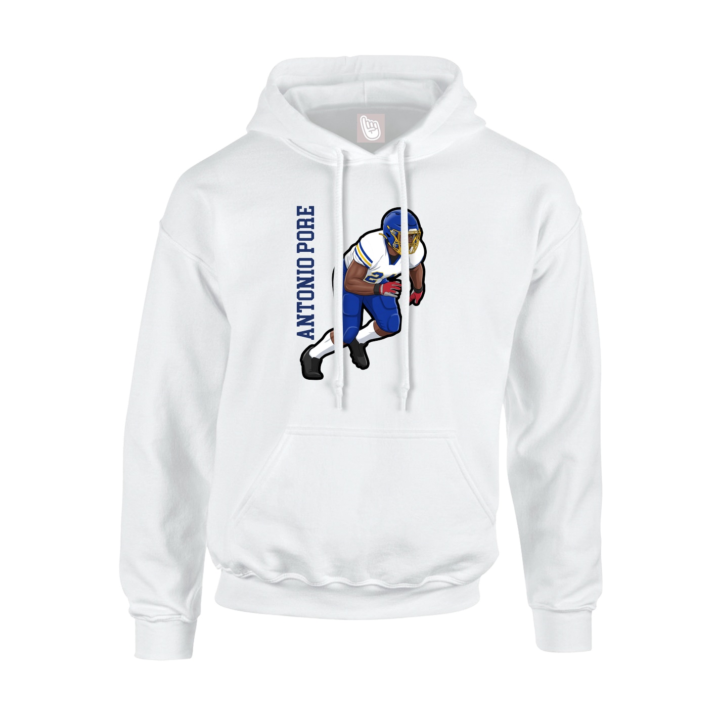 Hoodie — Name Vertical in White