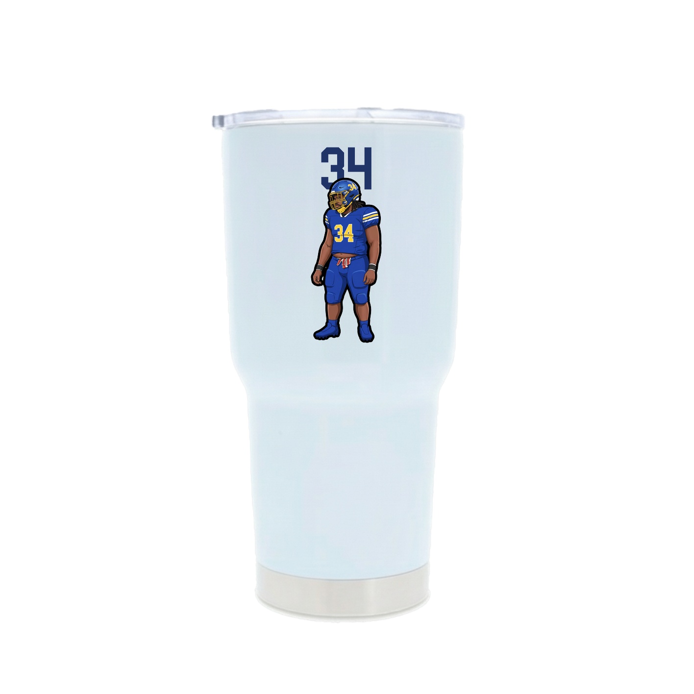 30oz Stainless Steel Tumbler — Number Top in White