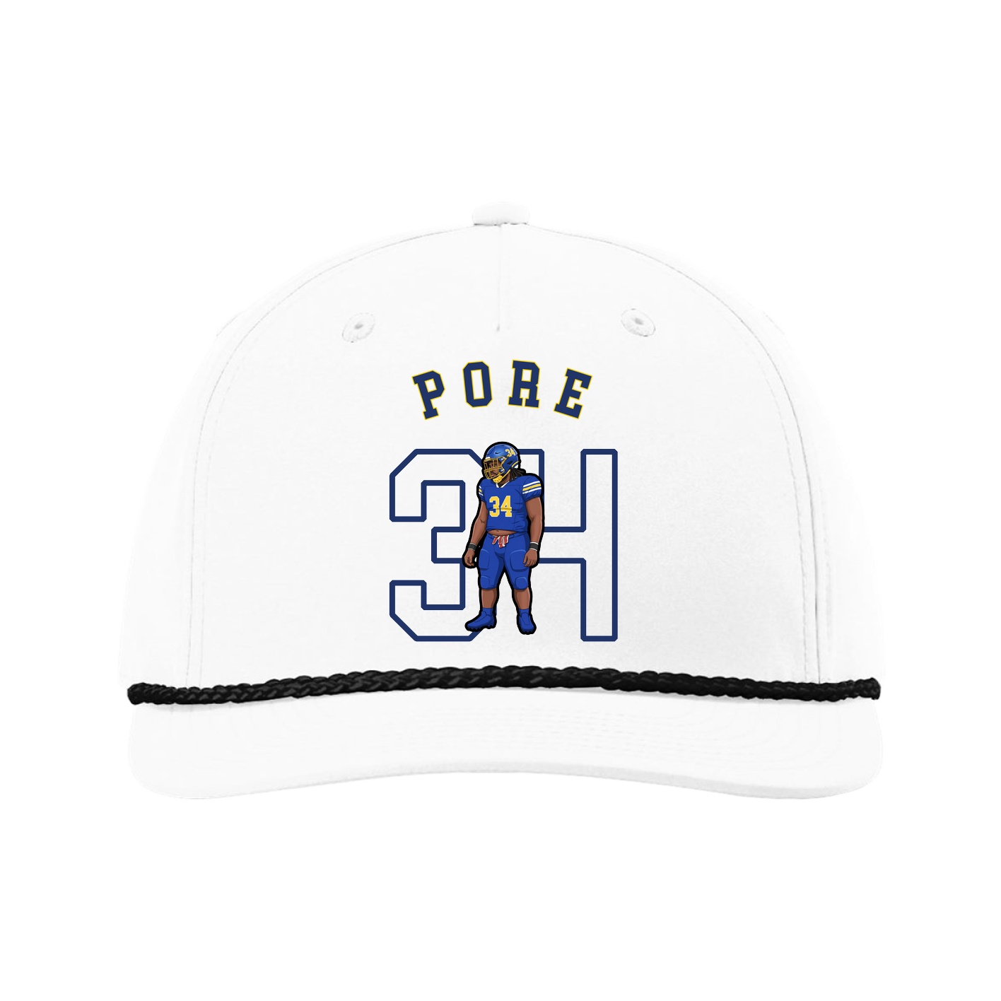 Five-Panel Classic Rope Cap — Shirsey Arch in White