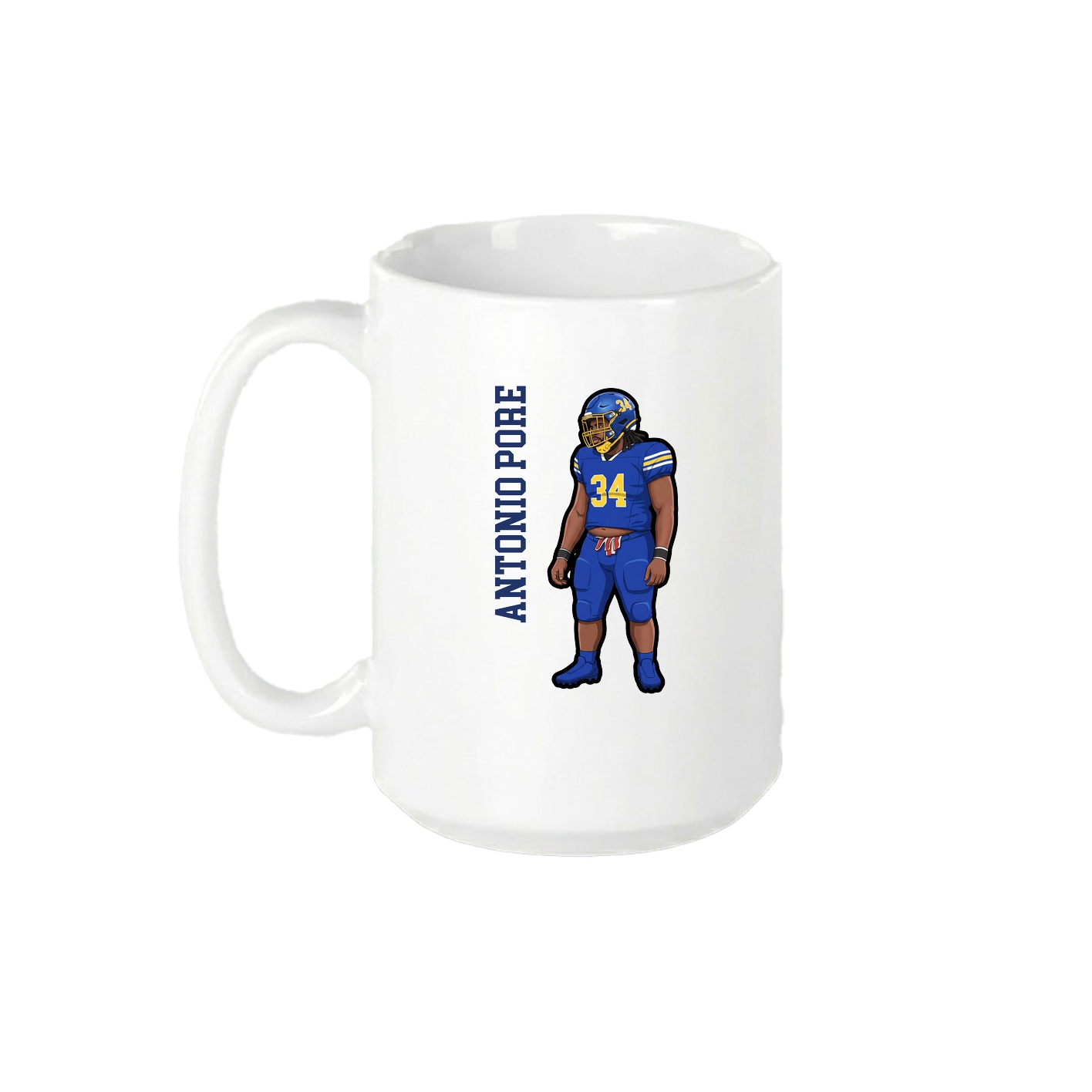 15oz Coffee Mug — Name Vertical in White