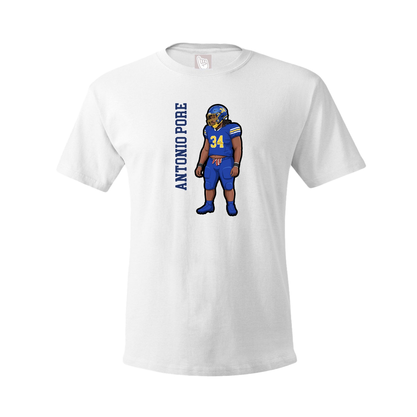 Tee — Name Vertical in White
