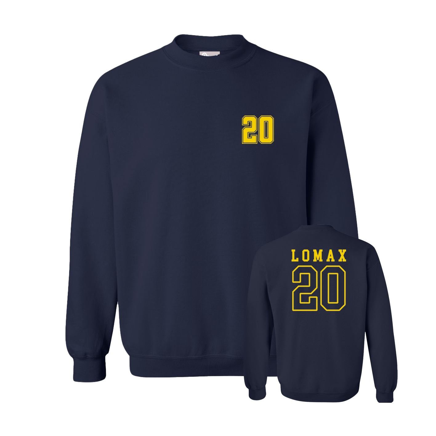 Fleece Crew — Chest Back in Navy