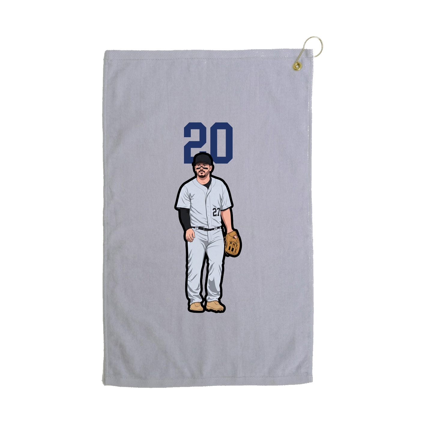 Golf Towel — Number Top in Grey