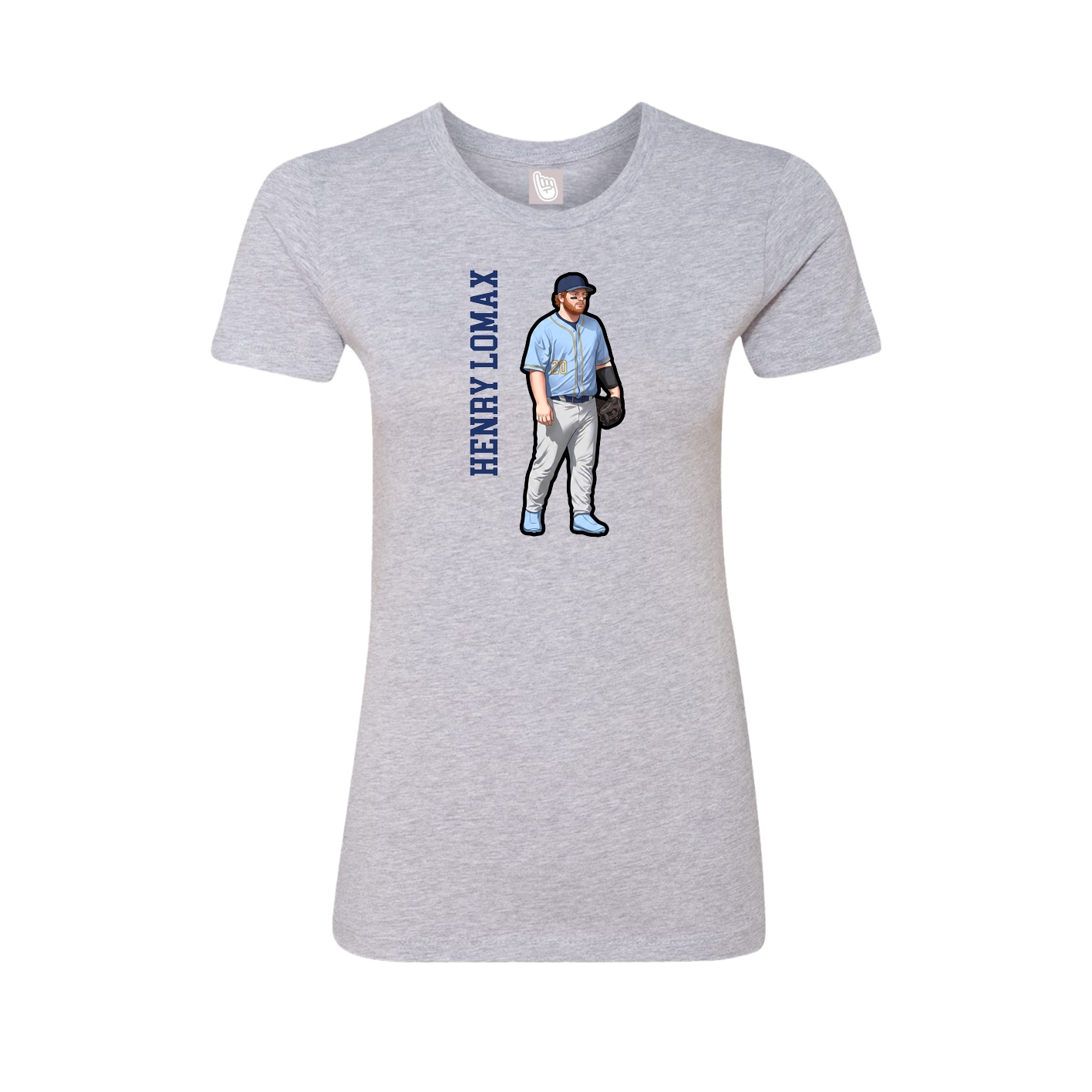 Fitted Women's Tee — Name Vertical in Grey