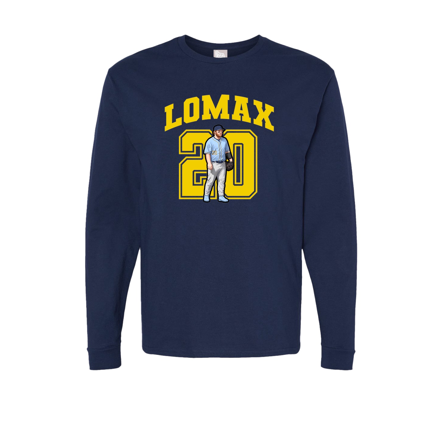 Long Sleeve Tee — Number in Navy