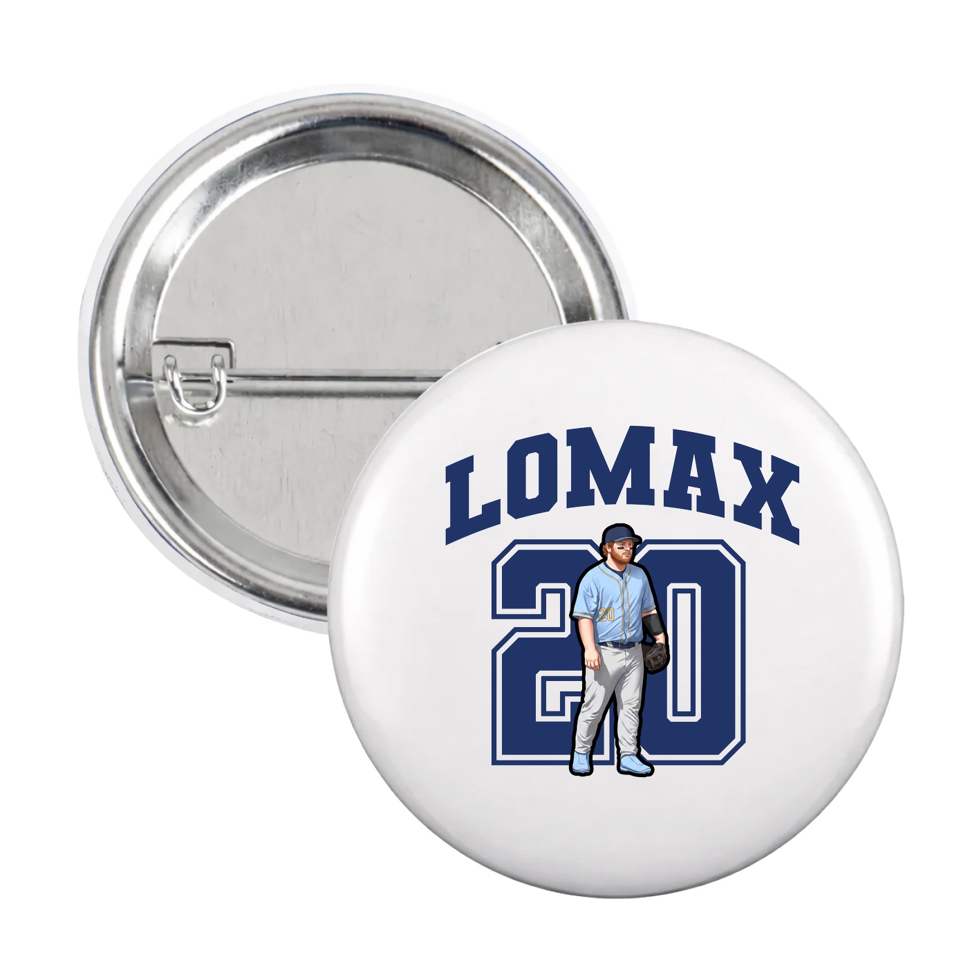 Game Day Button — Number in White