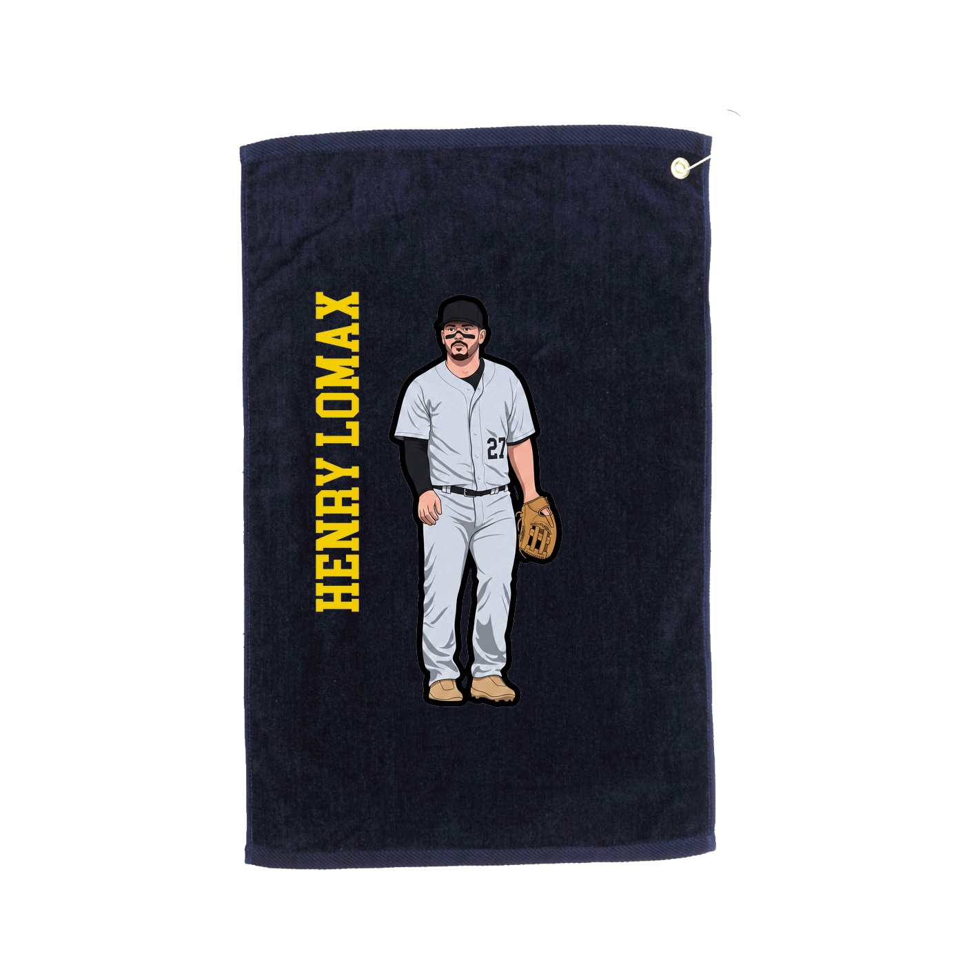 Golf Towel — Name Vertical in Navy