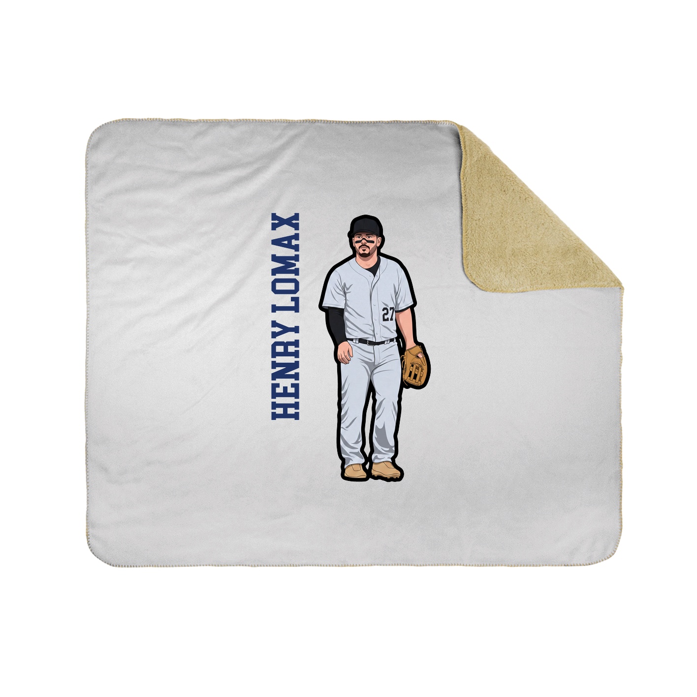 Throw Blanket — Name Vertical in White