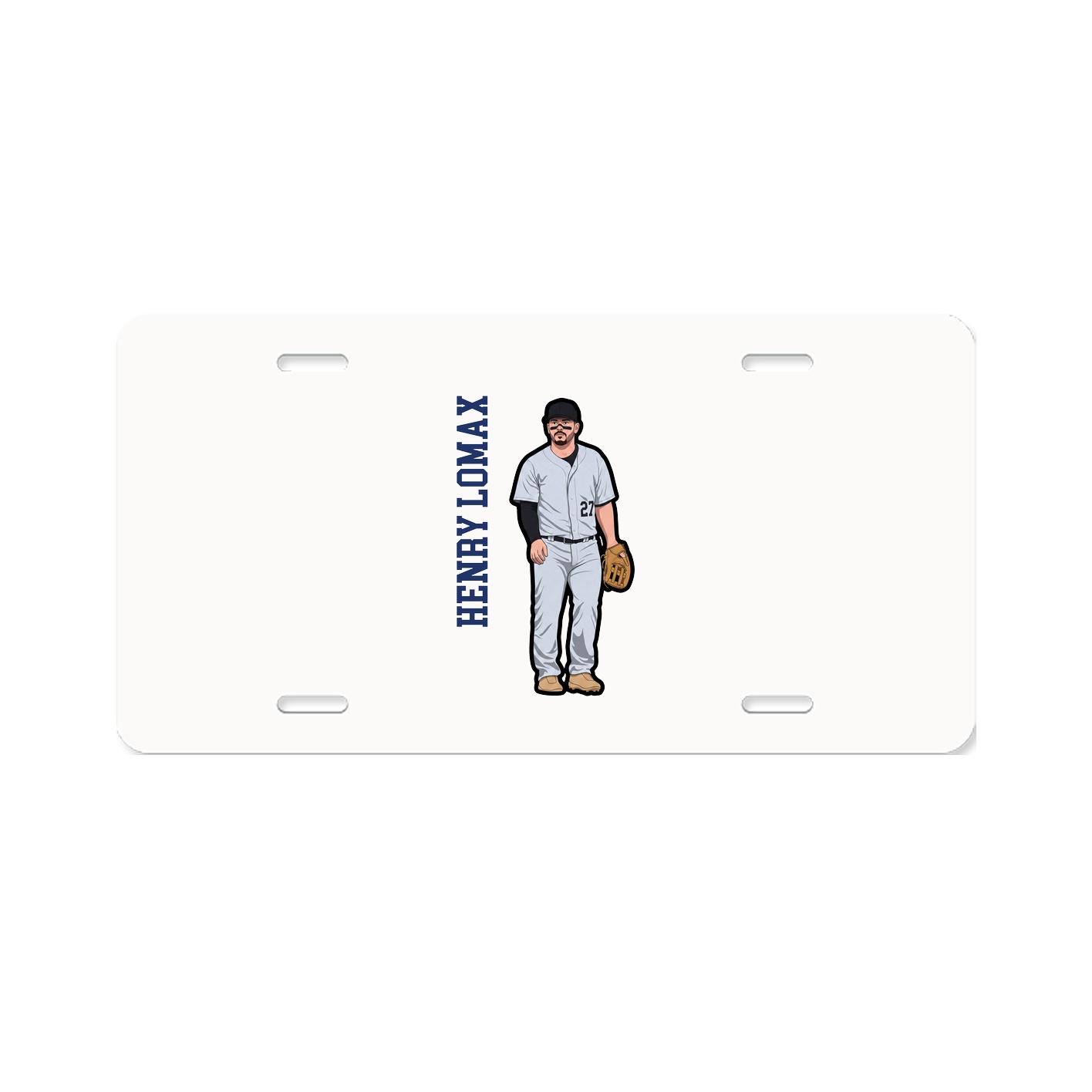 License Plate — Name Vertical in Classic