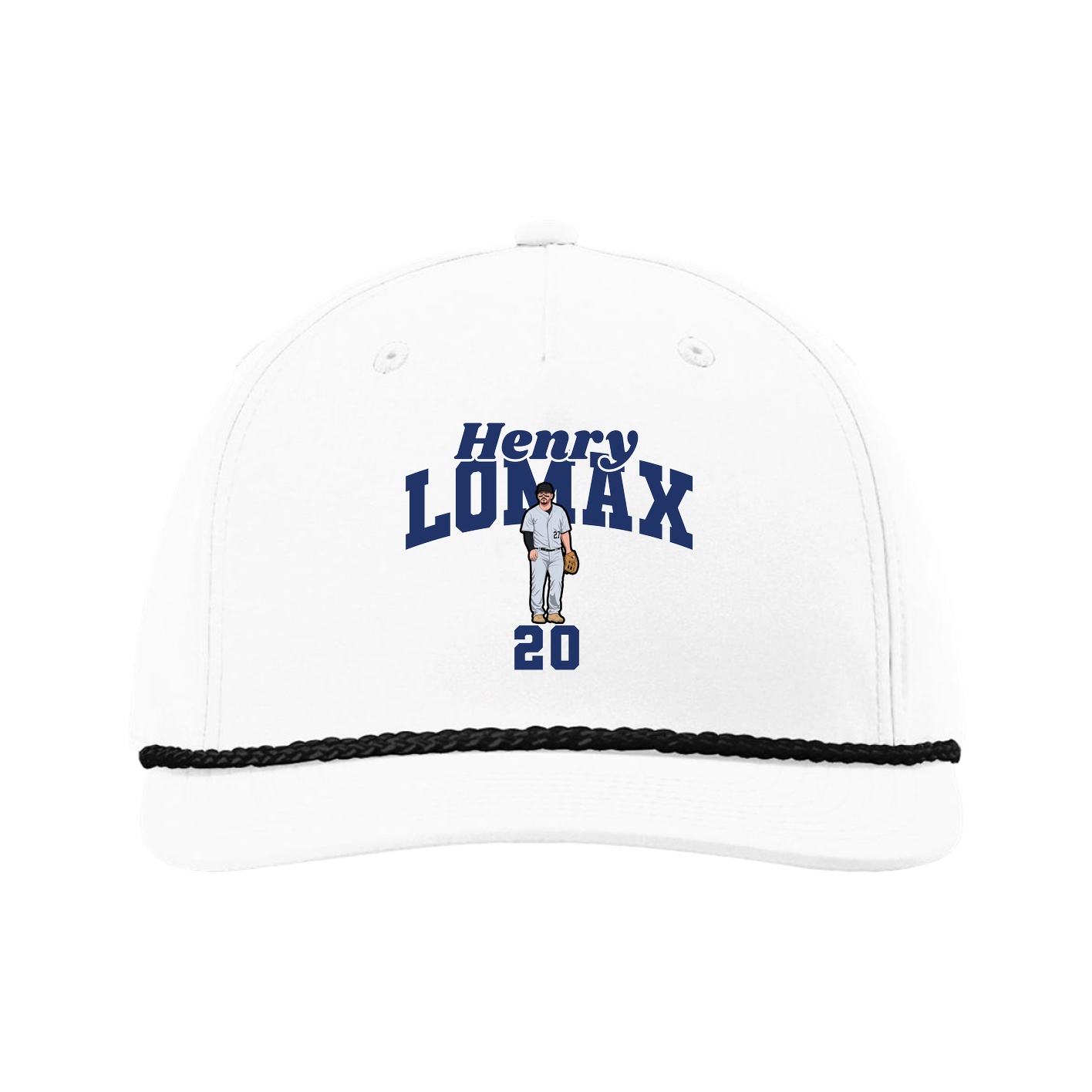 Five-Panel Classic Rope Cap — Signature Arch in White