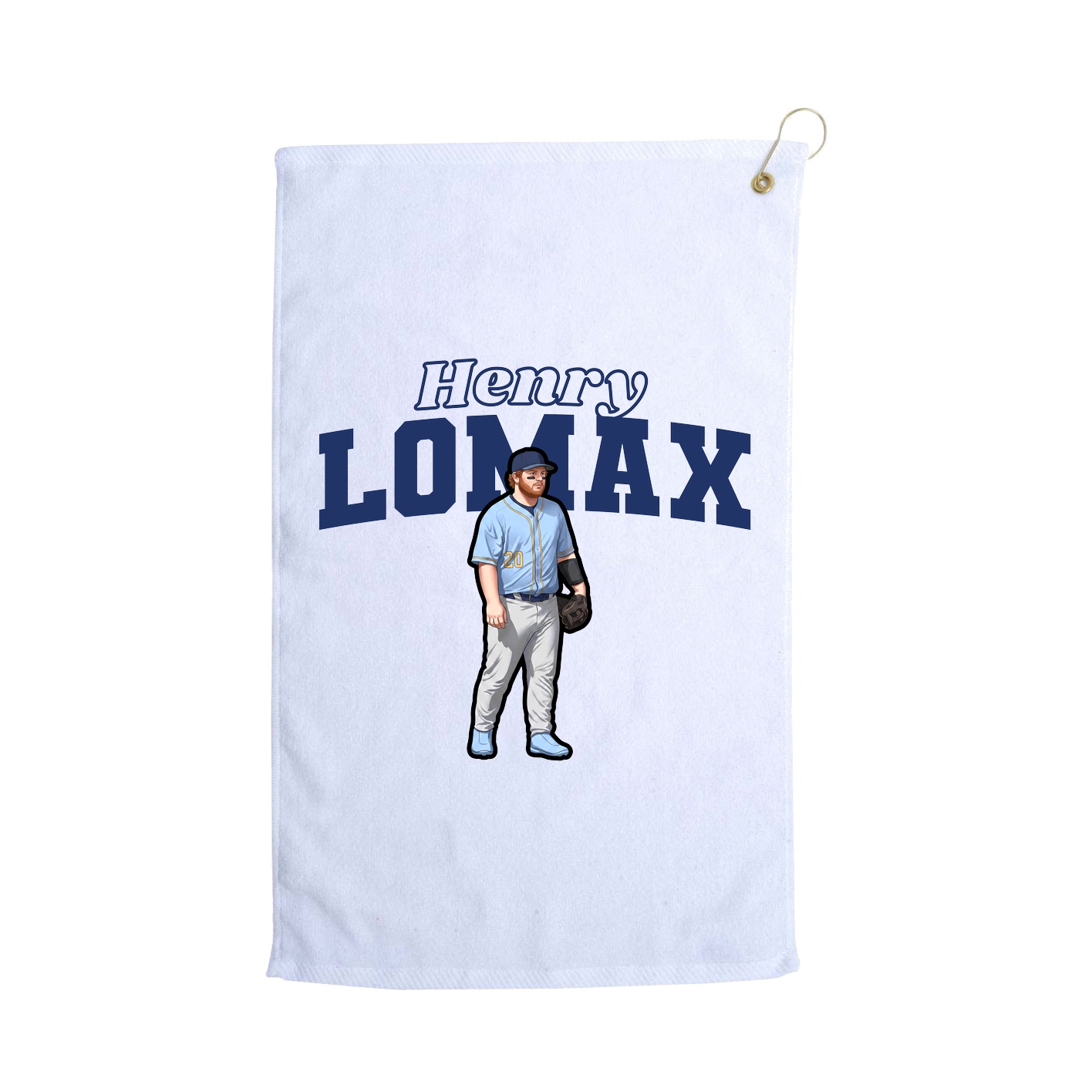 Golf Towel — Name Arch in White