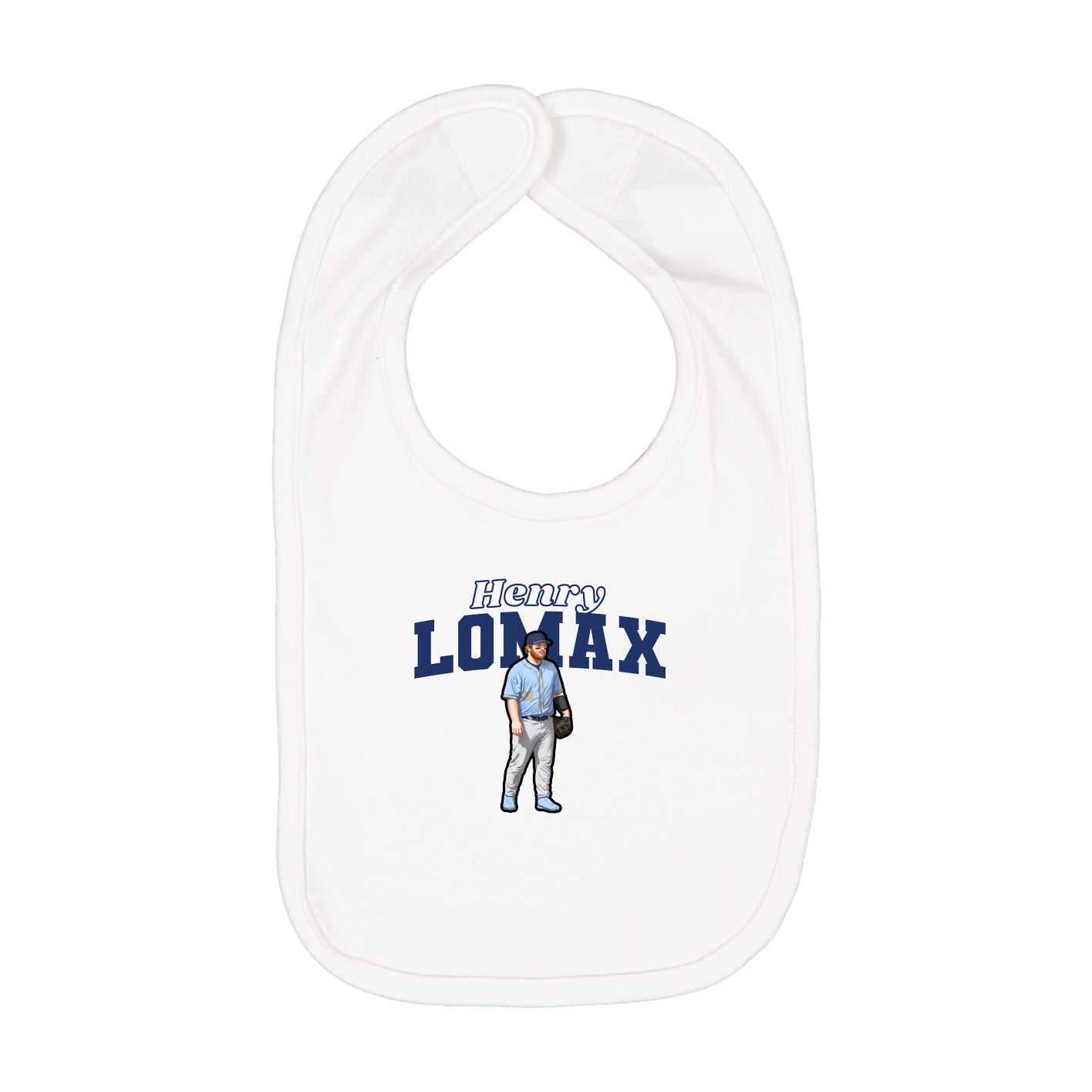 Infant Bib — Name Arch in White