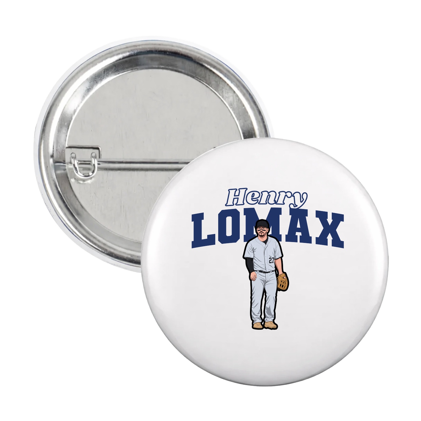 Game Day Button — Name Arch in White