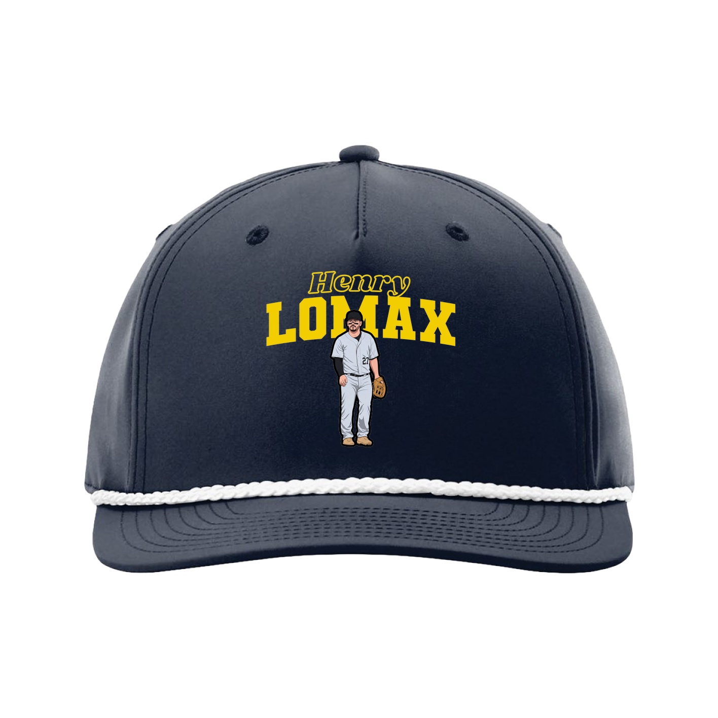 Five-Panel Classic Rope Cap — Name Arch in Navy