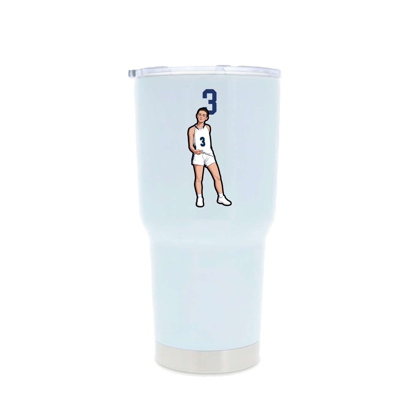 30oz Stainless Steel Tumbler — Number Top in White