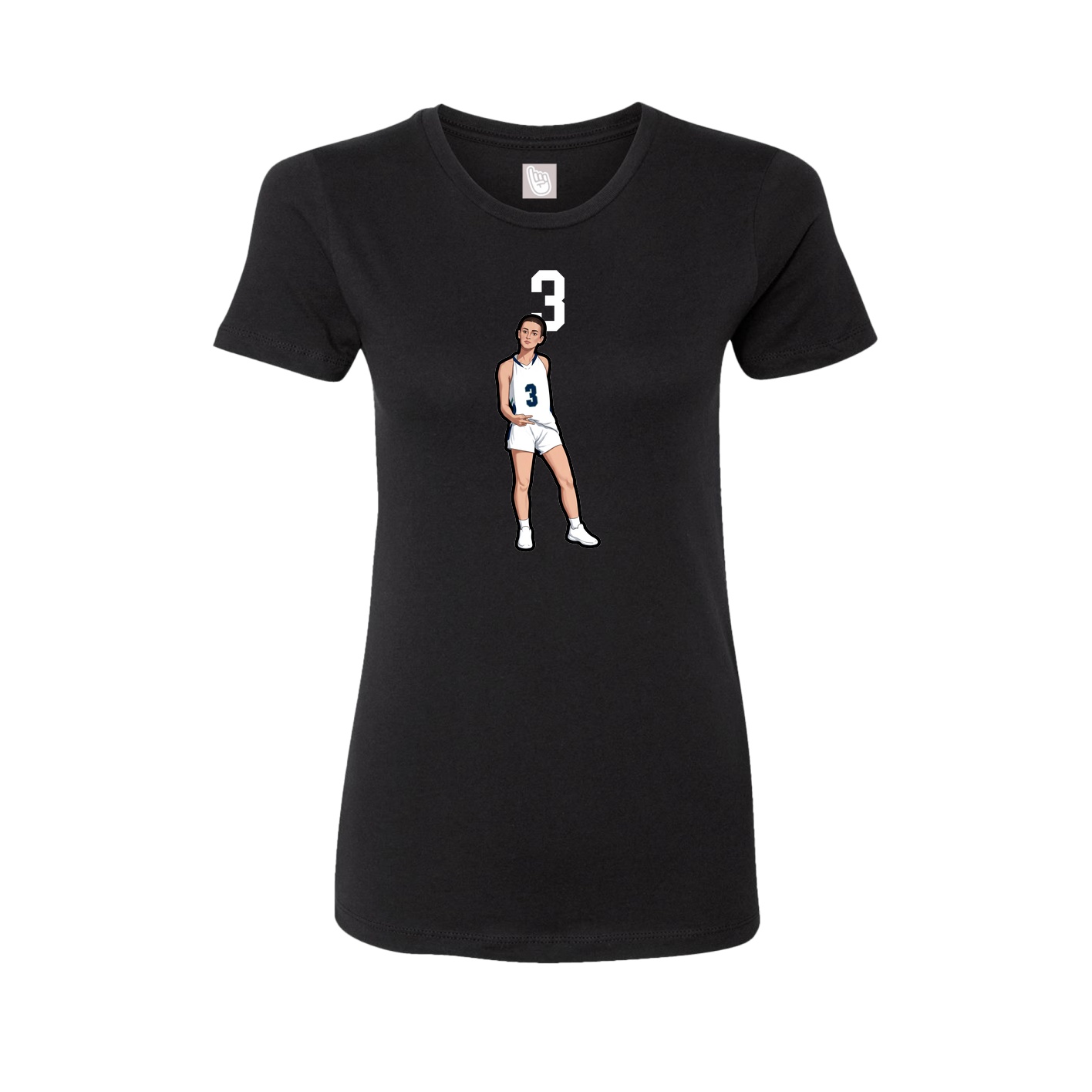 Fitted Women's Tee — Number Top in Black