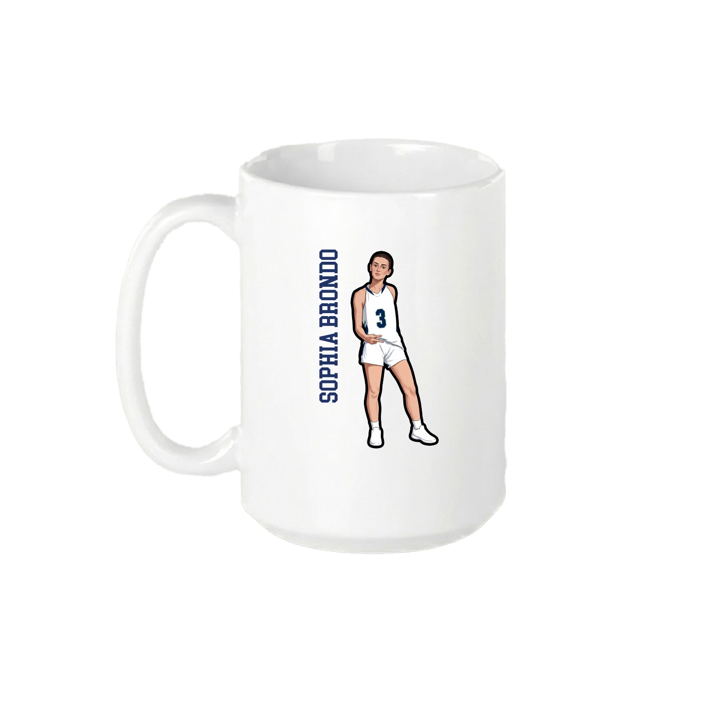 15oz Coffee Mug — Name Vertical in White