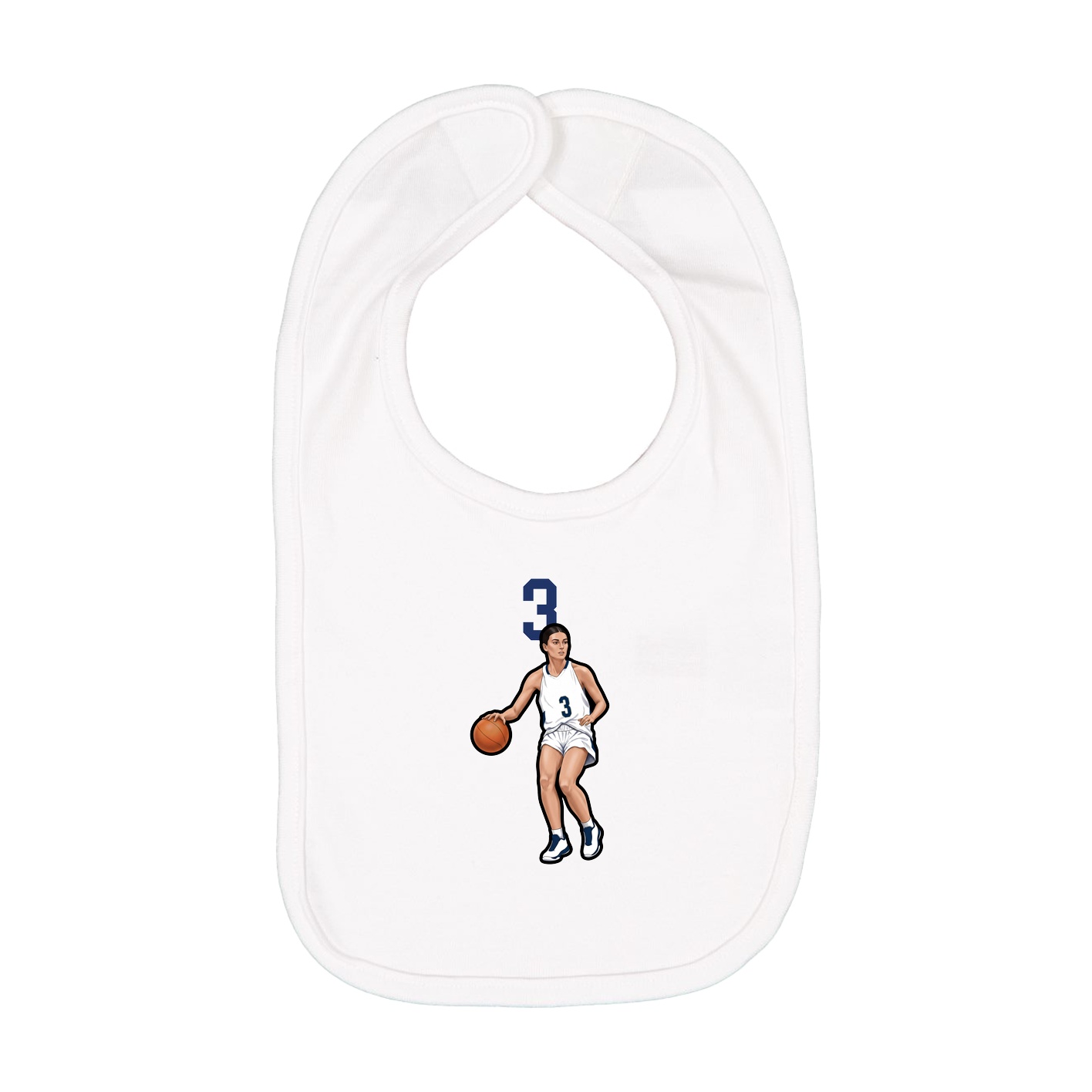 Infant Bib — Number Top in White