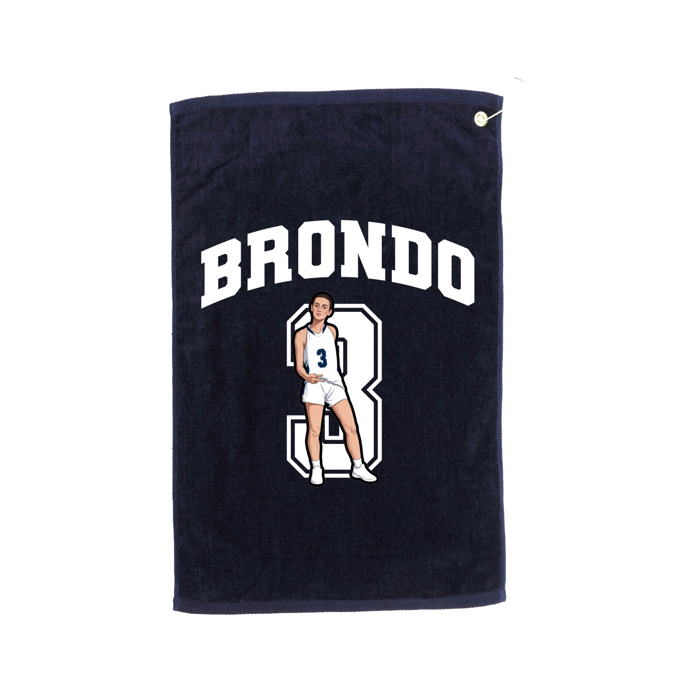 Golf Towel — Number in Navy