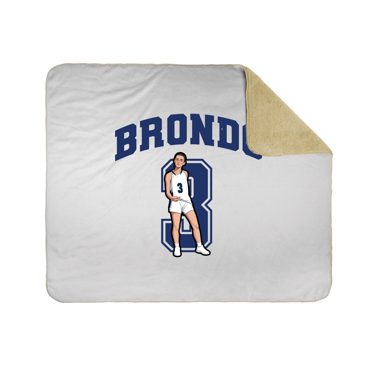 Throw Blanket — Number in White