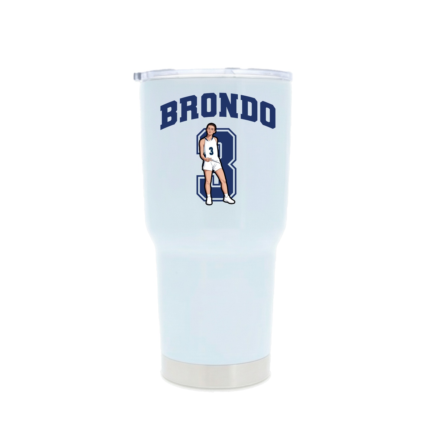 30oz Stainless Steel Tumbler — Number in White