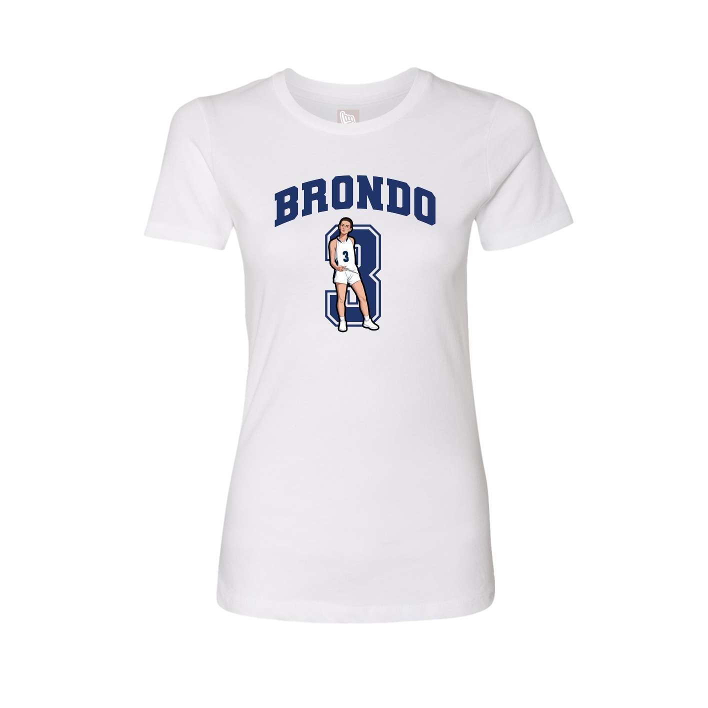 Fitted Women's Tee — Number in White