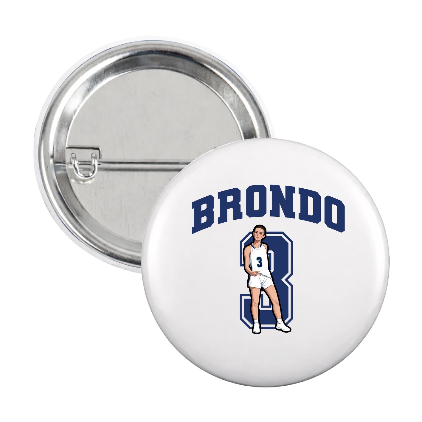 Game Day Button — Number in White