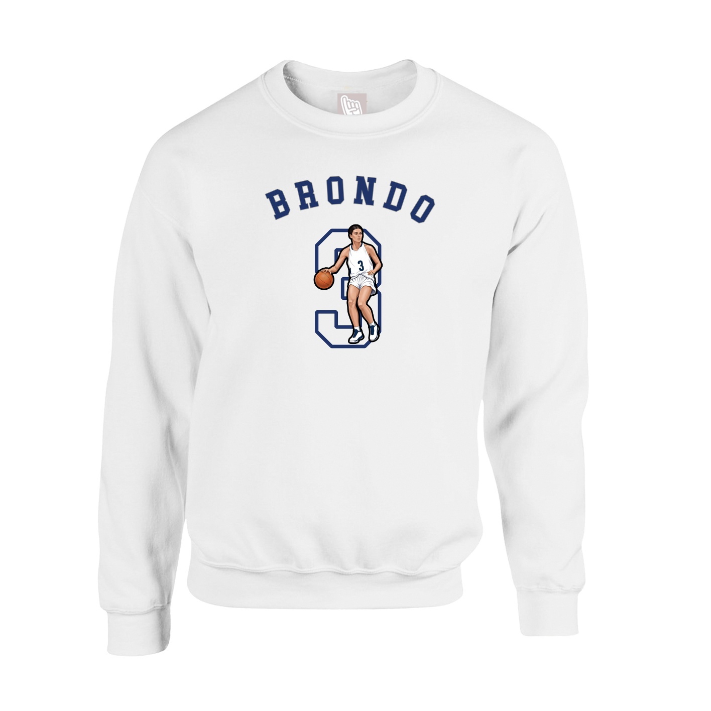 Fleece Crew — Shirsey Arch in White